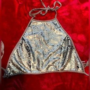 Festival crop top, party top sequin top